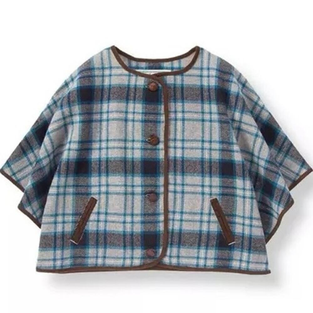 Janie and Jack Girl's Grey Plaid Riding Cape sz 6-12 months Equestrian